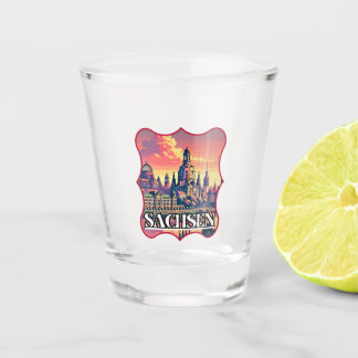 Retro Sachsen Skyline Shot Glas