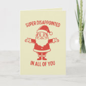 Retro Sad Santa teleurgesteld Grappige Kerstmis Kaart (Voorkant)