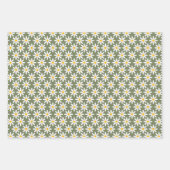 Retro Sage Green Daisies Floral Pattern Inpakpapier Vel (Voorkant 3)