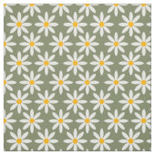Retro Sage Green Daisies Floral Pattern Stof (Swatch)