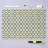 Retro Sage Green Daisies Floral Pattern Tissuepapier (Craft)