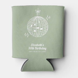Retro Sage Green Disco Bal Verjaardag Gepersonalis Blikjeskoeler