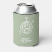 Retro Sage Green Disco Bal Verjaardag Gepersonalis Blikjeskoeler (Blikje Achterkant)