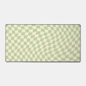 Retro Sage Green Wavy À damiers Motif (Recto)