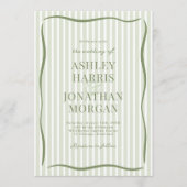 Retro Sage Green Wedding Kaart (Voorkant)