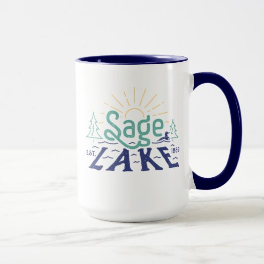 Retro Sage Lake 15oz Mok (Rechts)