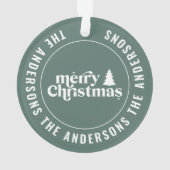 Rétro Sage Vert Noël Moderne Minimal Unique (dos)