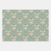 Retro Sage & Zand Cheerleader Mandala Deco Scallop Inpakpapier Vel (Voorkant)