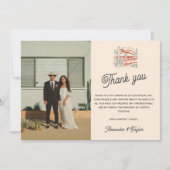 Retro Saguaro Cactus woestijn bruiloft bedankje Kaart (Voorkant)