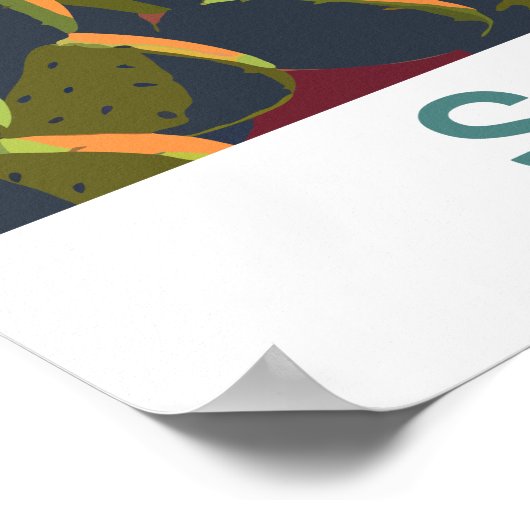 Retro Saguaro Schilderachtig Uitzicht Poster (Hoek)