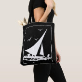 Retro Sailboat Silhouette Draagtas (Dichtbij)