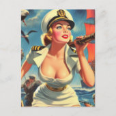 Retro Sailor Pin-up Briefkaart (Voorkant)