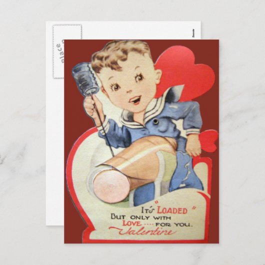 Retro Sailor Valentijn Kaart (Voorkant / Achterkant)