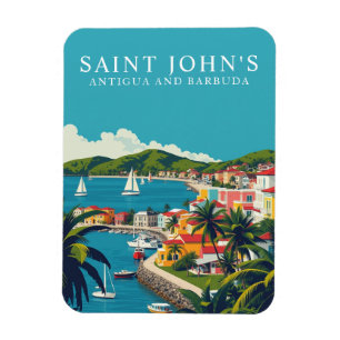 Retro Saint John's Antigua Reissouvenir Magneet