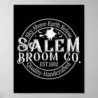 Retro Salem Broom Company Est 1692 Machusetts Hall Poster