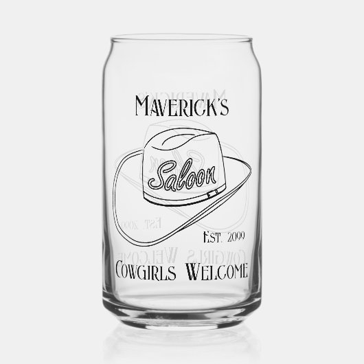 Retro Salon Cowboy Peut Bière Boire (Recto)