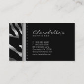 Retro Salon Spa Visitekaartje Zebra Silver Grey (Achterkant)