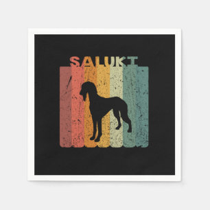 Retro Saluki Hondenliefhebber Gift Idea Servet