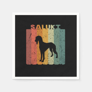 Retro Saluki Hondenliefhebber Gift Idea Servet