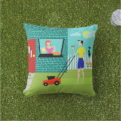 Rétro samedi matin coussin extérieur (Herbe)