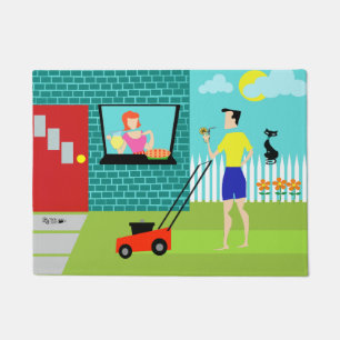 Rétro samedi matin tapis de porte