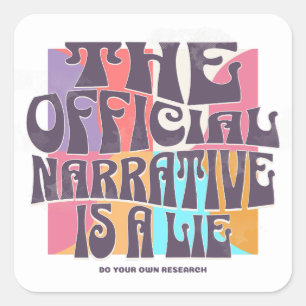 Retro samenzweringstheorie vierkante sticker