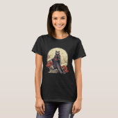 Retro Samurai Cat  Japanese Inspired Cat T-shirt (Voorkant volledig)