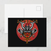 Retro Samurai Helm - Perfect Samurai Ontwerp Briefkaart (Voorkant / Achterkant)