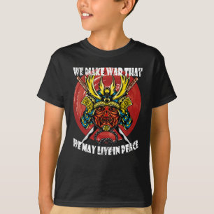 Retro Samurai Helm - Samurai citaat over vrede T-shirt