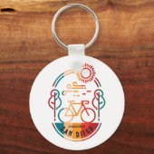 Retro San Diego fietspad. Sleutelhanger (Achterkant)
