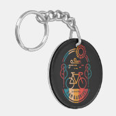 Retro San Gabriel fietspad. Sleutelhanger (Voorkant Links)