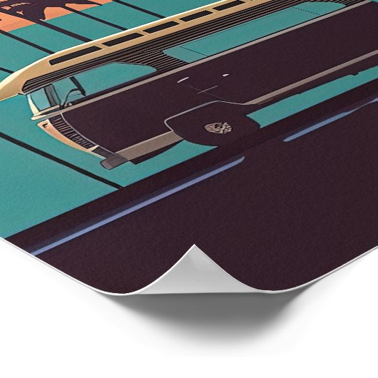 Retro Sand en Sunshine - een  zomerstrand Poster (Hoek)