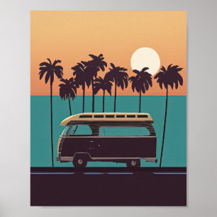 Retro Sand en Sunshine - een  zomerstrand Poster