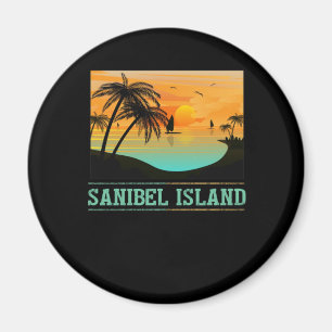 Retro Sanibel Island Tropical Sunset Beach Magneet