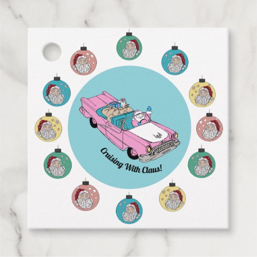 Retro Santa Bedankjes Labels (Voorkant)