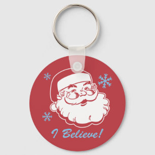 Retro Santa Believe Sleutelhanger