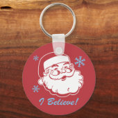 Retro Santa Believe Sleutelhanger (Voorkant)