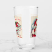 Retro  Santa Bezoek Holiday Glas (Rechts)