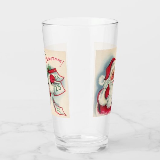 Retro  Santa Bezoek Holiday Glas (Rechts)