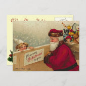 Retro Santa Briefkaart (Voorkant / Achterkant)