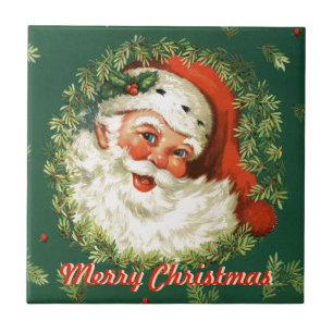 Retro Santa Ceramic Tile Tegeltje