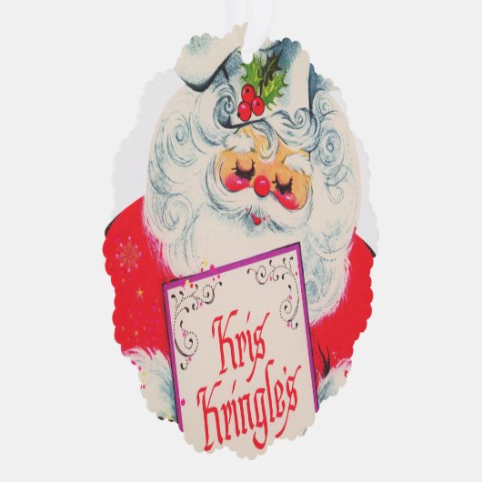 retro Santa chef bericht toevoegen Ornament Kaart (Rechts)