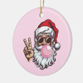 Retro Santa Christmas Blowing Bubble  Keramisch Ornament (Links)