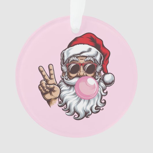 Retro Santa Christmas Blowing Bubble Ornament (voorkant)