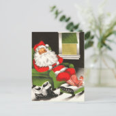 Retro Santa Christmas Briefkaarten (Staand voorkant)