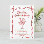 Retro Santa Christmas Cocktail Party               Kaart (Staand voorkant)