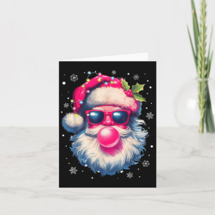 Retro Santa Christmas Pink Sungles Bubble Kaart