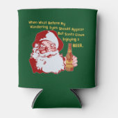 Retro Santa Claus Bier Grappig Kerstgedicht Blikjeskoeler (Voorkant)