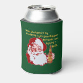 Retro Santa Claus Bier Grappig Kerstgedicht Blikjeskoeler (Blikje Achterkant)