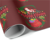Retro  Santa Claus Cadeaupapier (Rol Hoek)